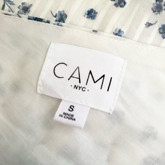 CAMI NYC Lenore Cotton Silk One Shoulder Floral Stripe Bodysuit S - Picture 7 of 10